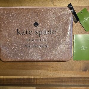 Kate Spade Rose Gold Glitter Clutch